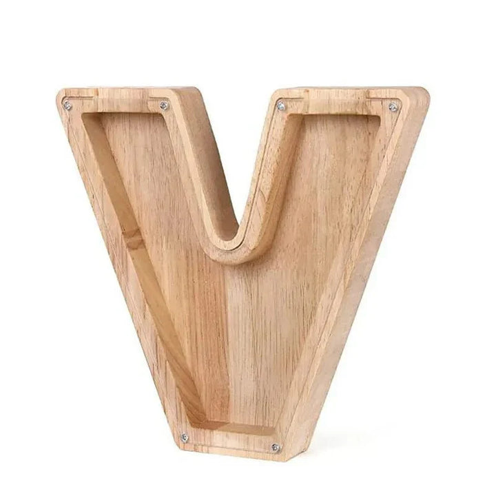 Lisslune | Wooden Alphabet Letters 'Initial' Piggy Bank
