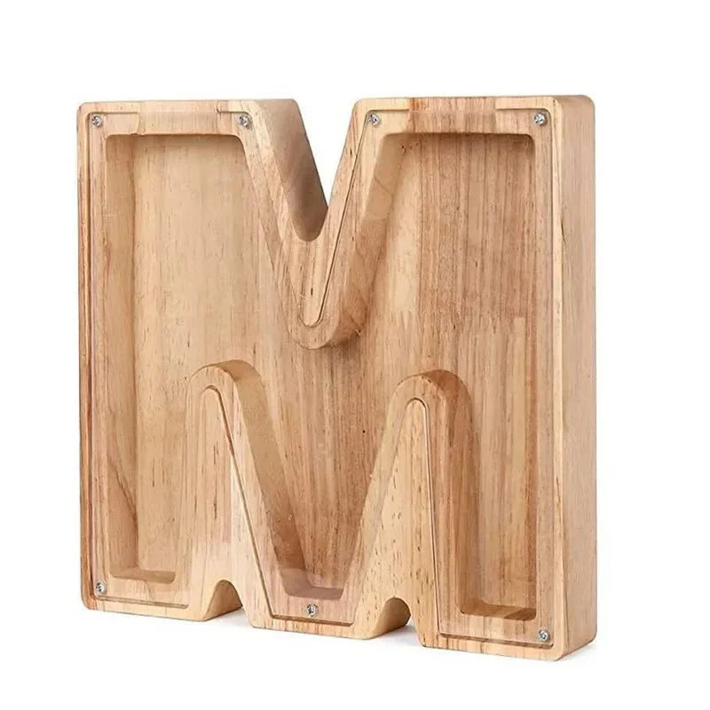 Lisslune | Wooden Alphabet Letters 'Initial' Piggy Bank