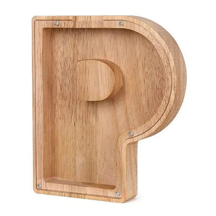 Lisslune | Wooden Alphabet Letters 'Initial' Piggy Bank
