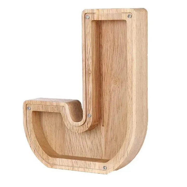 Lisslune | Wooden Alphabet Letters 'Initial' Piggy Bank