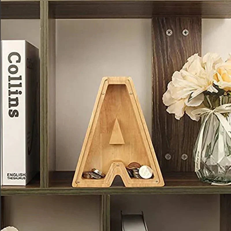Lisslune | Wooden Alphabet Letters 'Initial' Piggy Bank