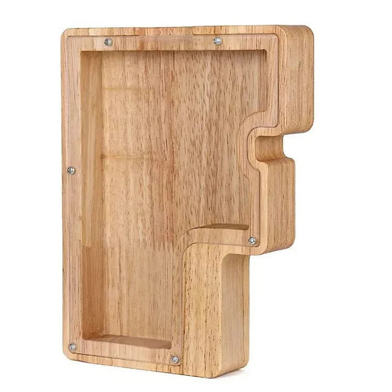 Lisslune | Wooden Alphabet Letters 'Initial' Piggy Bank