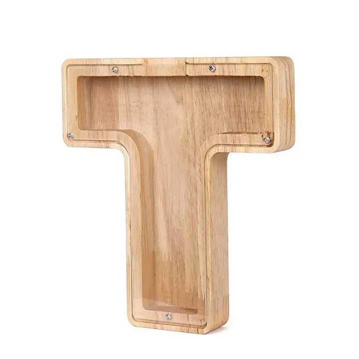 Lisslune | Wooden Alphabet Letters 'Initial' Piggy Bank