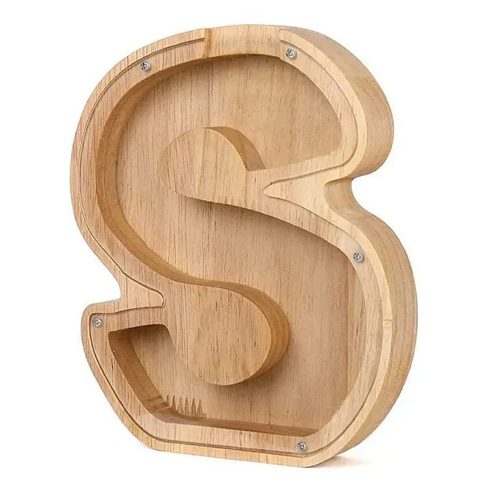 Lisslune | Wooden Alphabet Letters 'Initial' Piggy Bank