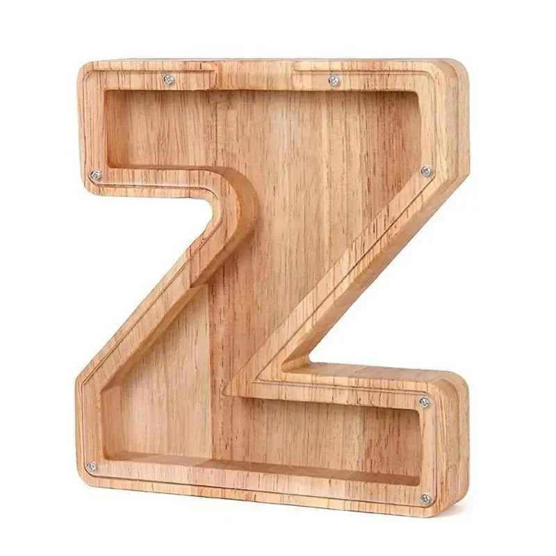 Lisslune | Wooden Alphabet Letters 'Initial' Piggy Bank