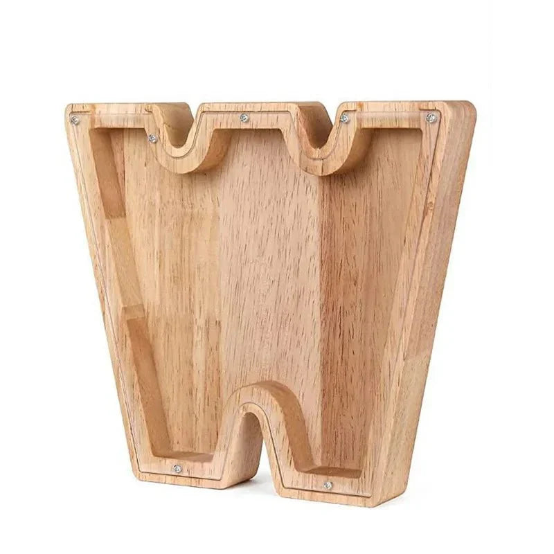 Lisslune | Wooden Alphabet Letters 'Initial' Piggy Bank