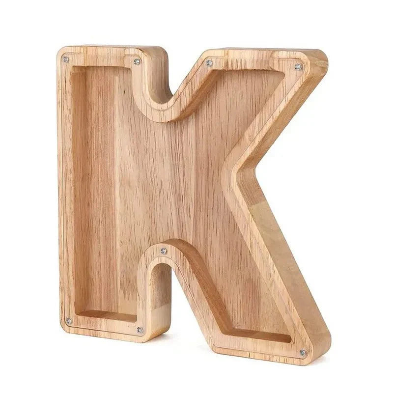 Lisslune | Wooden Alphabet Letters 'Initial' Piggy Bank