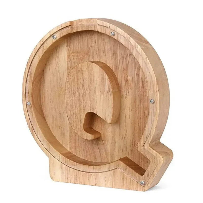 Lisslune | Wooden Alphabet Letters 'Initial' Piggy Bank