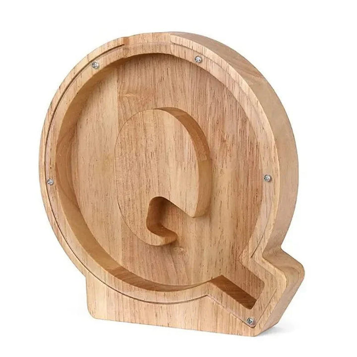 Lisslune | Wooden Alphabet Letters 'Initial' Piggy Bank