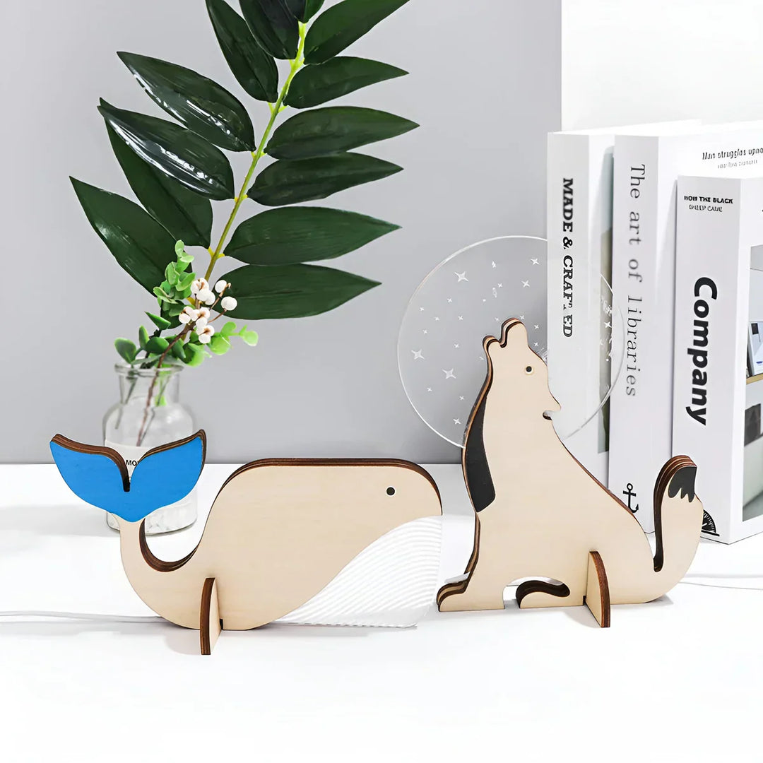 Lisslune | Wooden Animal Table Lamp - WildGlow