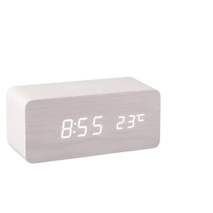 Lisslune | SmartGlow Bluetooth-controlled LED alarm clock made of wood