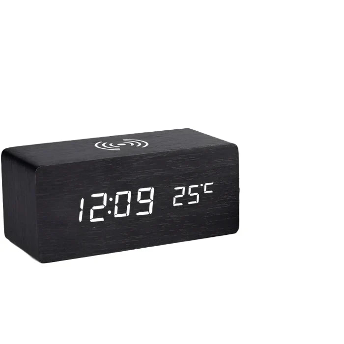 Lisslune | SmartGlow Bluetooth-controlled LED alarm clock made of wood