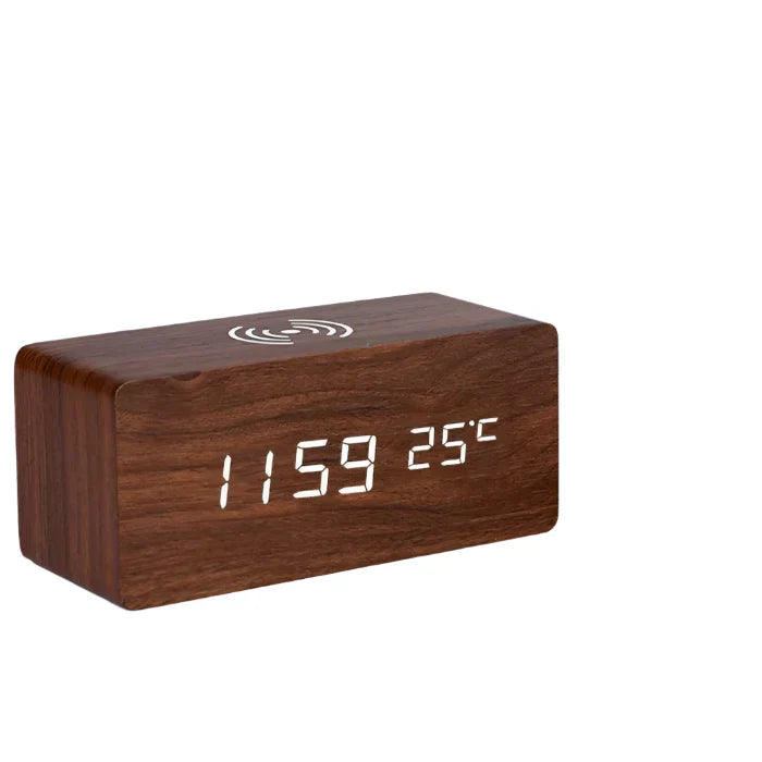 Lisslune | SmartGlow Bluetooth-controlled LED alarm clock made of wood