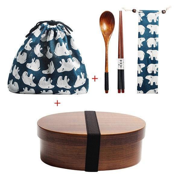 Lisslune | Eco-friendly Japanese wooden bento box for children - stylish, leak-proof design