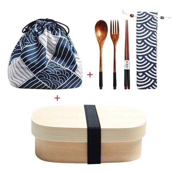 Lisslune | Eco-friendly Japanese wooden bento box for children - stylish, leak-proof design