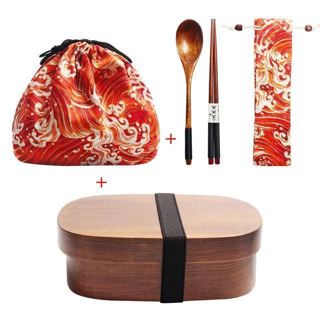 Lisslune | Eco-friendly Japanese wooden bento box for children - stylish, leak-proof design