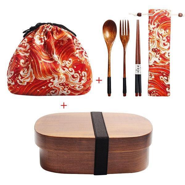 Lisslune | Eco-friendly Japanese wooden bento box for children - stylish, leak-proof design