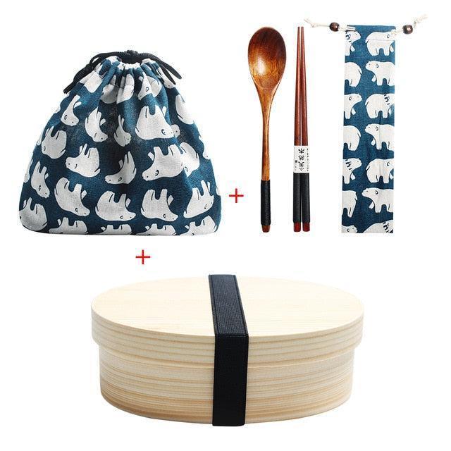 Lisslune | Eco-friendly Japanese wooden bento box for children - stylish, leak-proof design