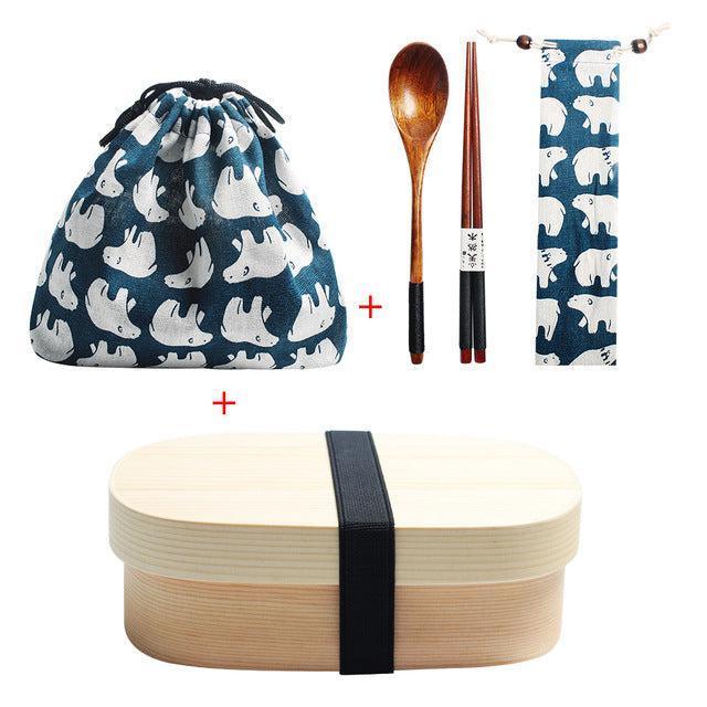 Lisslune | Eco-friendly Japanese wooden bento box for children - stylish, leak-proof design