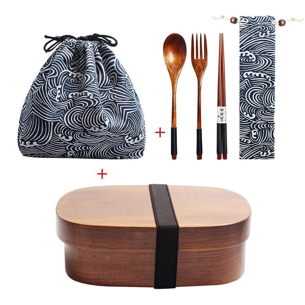 Lisslune | Eco-friendly Japanese wooden bento box for children - stylish, leak-proof design
