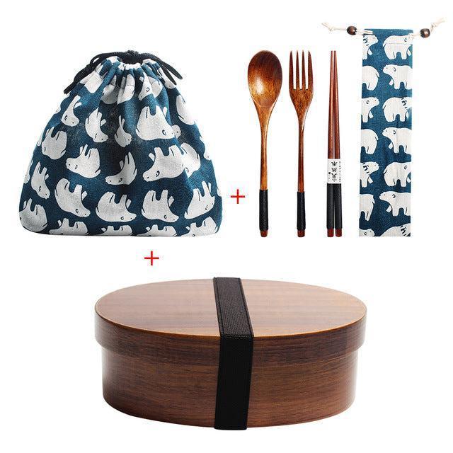 Lisslune | Eco-friendly Japanese wooden bento box for children - stylish, leak-proof design