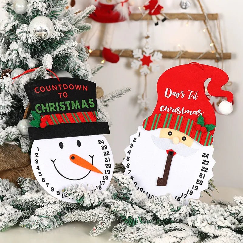 Lisslune | Wooden Painted Christmas Countdown Calendar – Festive Christmas Home Decor & New Year Countdown Gift