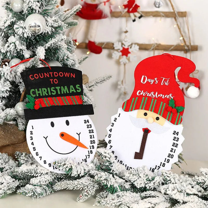 Lisslune | Wooden Painted Christmas Countdown Calendar – Festive Christmas Home Decor & New Year Countdown Gift