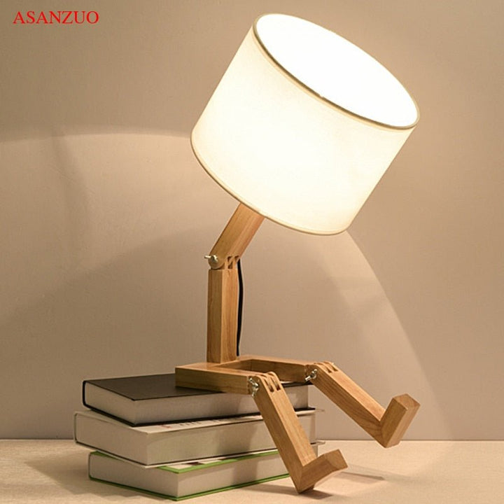 Lisslune | Wood Boy Shape LED Desk Lamp Desk Ornament