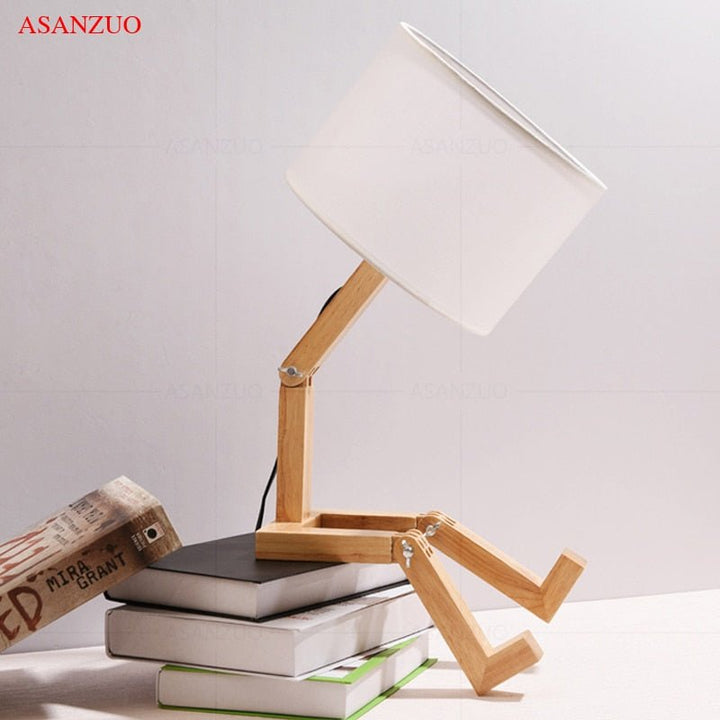 Lisslune | Wood Boy Shape LED Desk Lamp Desk Ornament