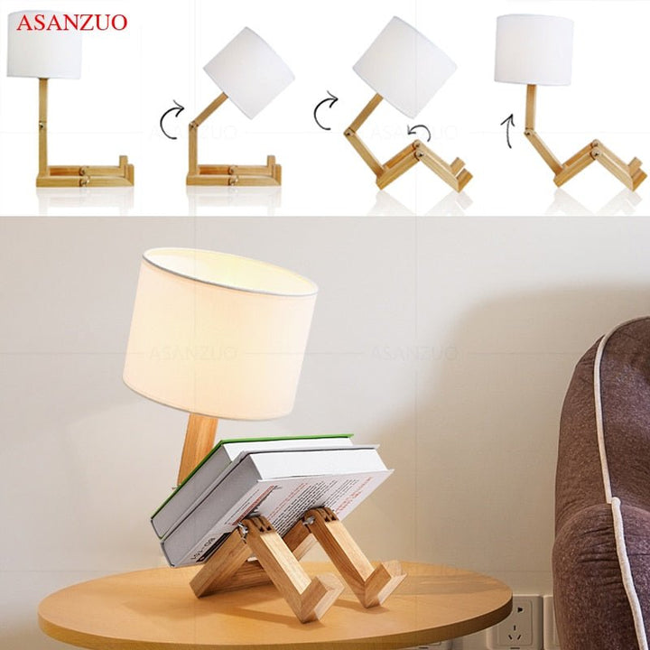 Lisslune | Wood Boy Shape LED Desk Lamp Desk Ornament