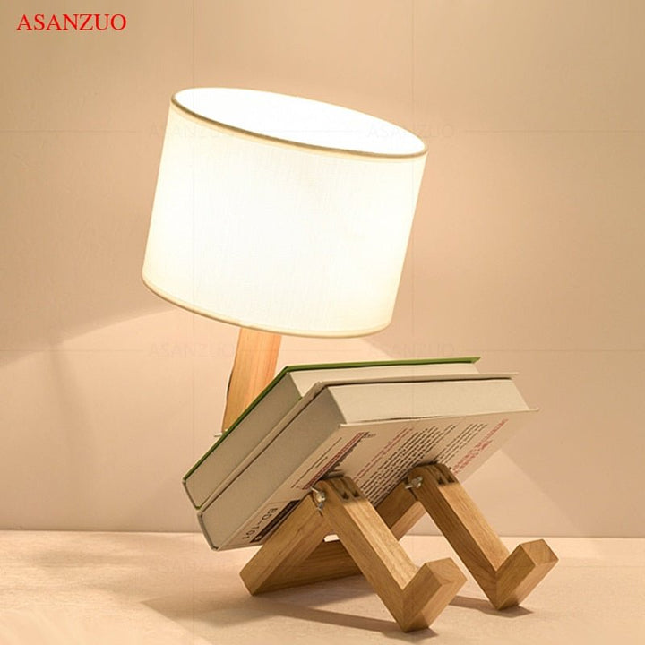 Lisslune | Wood Boy Shape LED Desk Lamp Desk Ornament