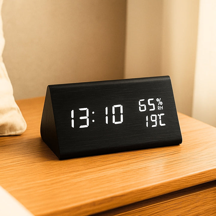 Lisslune | Elora Wooden LED Alarm Clock Digital Display