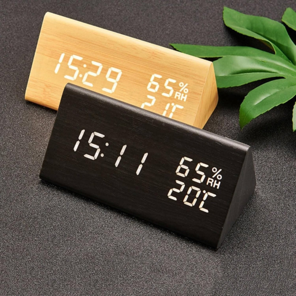 Lisslune | Elora Wooden LED Alarm Clock Digital Display