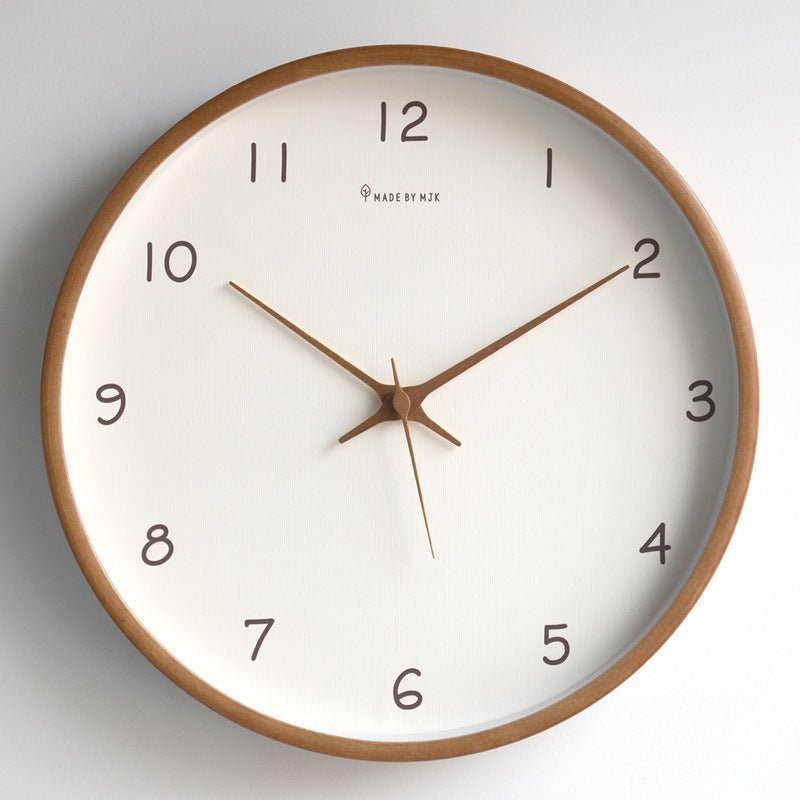 Lisslune | WOODHAVEN – Solid Wood 10-Inch Silent Analogue Wall Clock