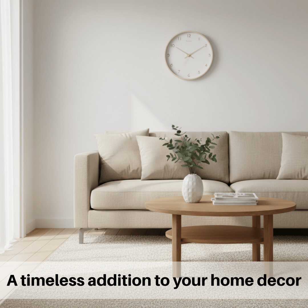 Lisslune | WOODHAVEN – Solid Wood 10-Inch Silent Analogue Wall Clock