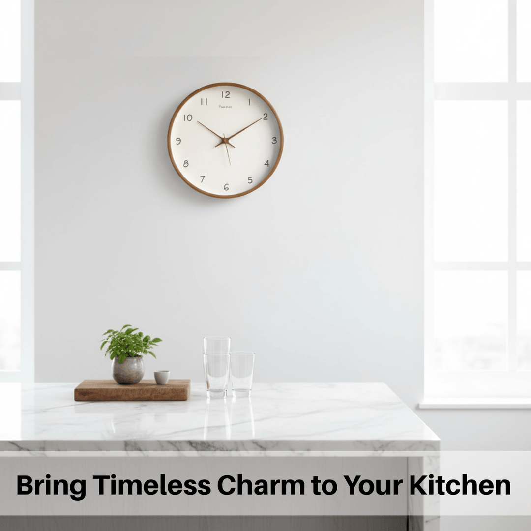 Lisslune | WOODHAVEN – Solid Wood 10-Inch Silent Analogue Wall Clock
