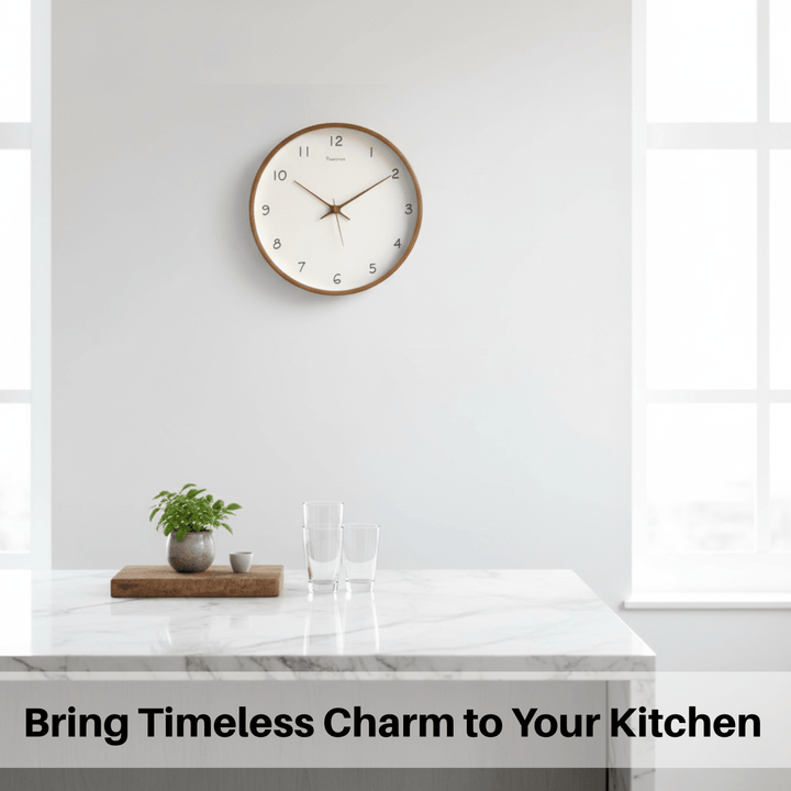 Lisslune | WOODHAVEN – Solid Wood 10-Inch Silent Analogue Wall Clock