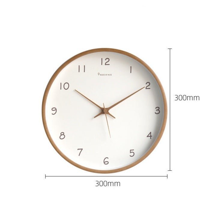 Lisslune | WOODHAVEN – Solid Wood 10-Inch Silent Analogue Wall Clock