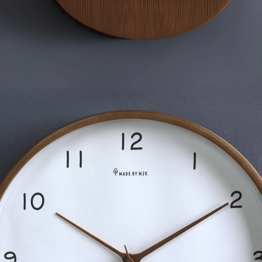 Lisslune | WOODHAVEN – Solid Wood 10-Inch Silent Analogue Wall Clock