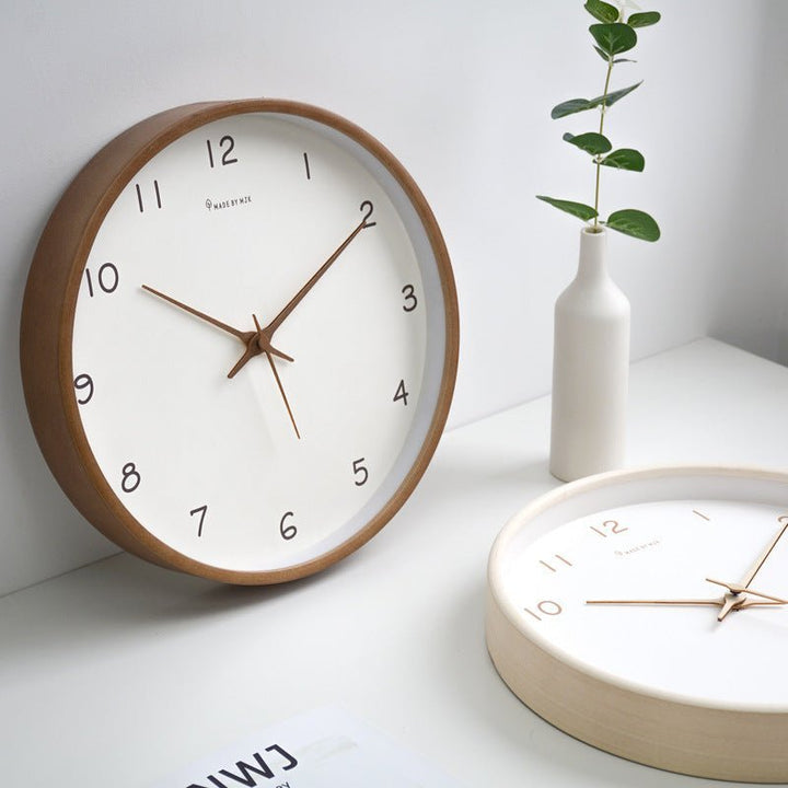 Lisslune | WOODHAVEN – Solid Wood 10-Inch Silent Analogue Wall Clock