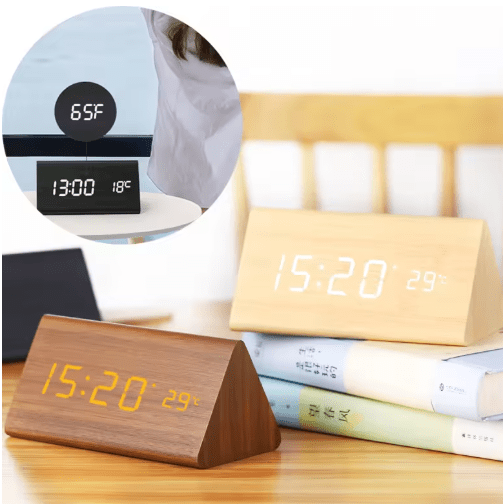Lisslune | AMBIWOOD – Voice-Controlled LED Clock with Minimalist Wooden Design