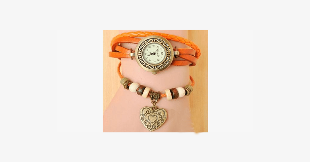 Lisslune | Heart Vintage Wrap Watch