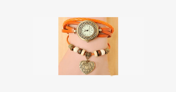 Lisslune | Heart Vintage Wrap Watch