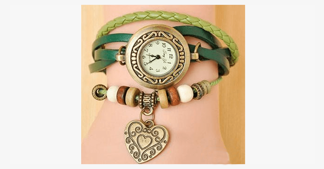 Lisslune | Heart Vintage Wrap Watch