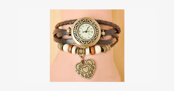 Lisslune | Heart Vintage Wrap Watch