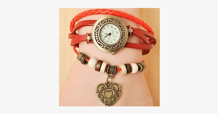 Lisslune | Heart Vintage Wrap Watch