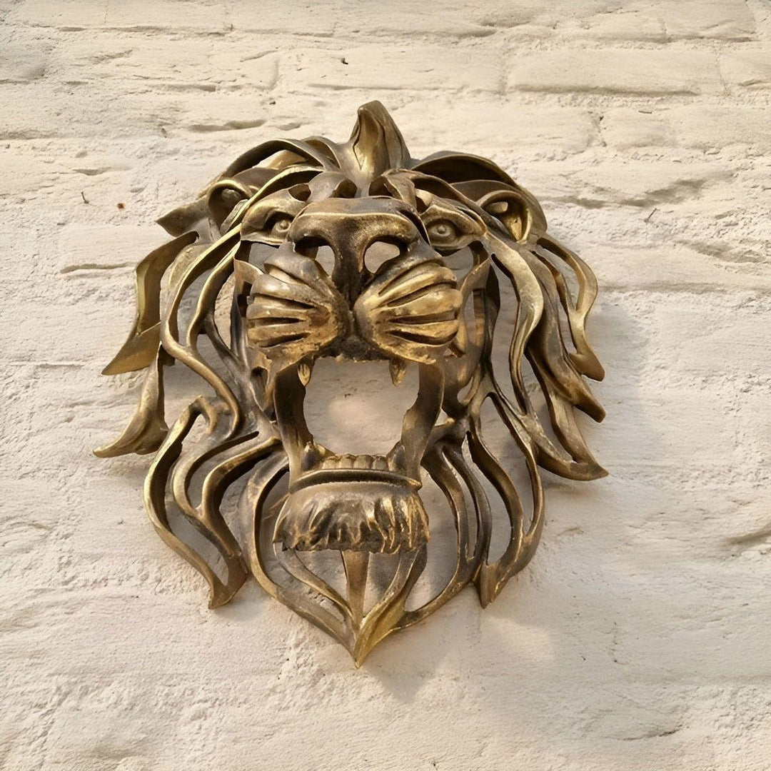 Lisslune | RegalRoar – Exquisite gilded lion head wall sculpture