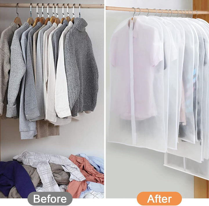 Lisslune | PEVA Garment Cover Set – 12-Pack Hanging Clothes Bags in 3 Sizes (Buy 1, Get 1 FREE)