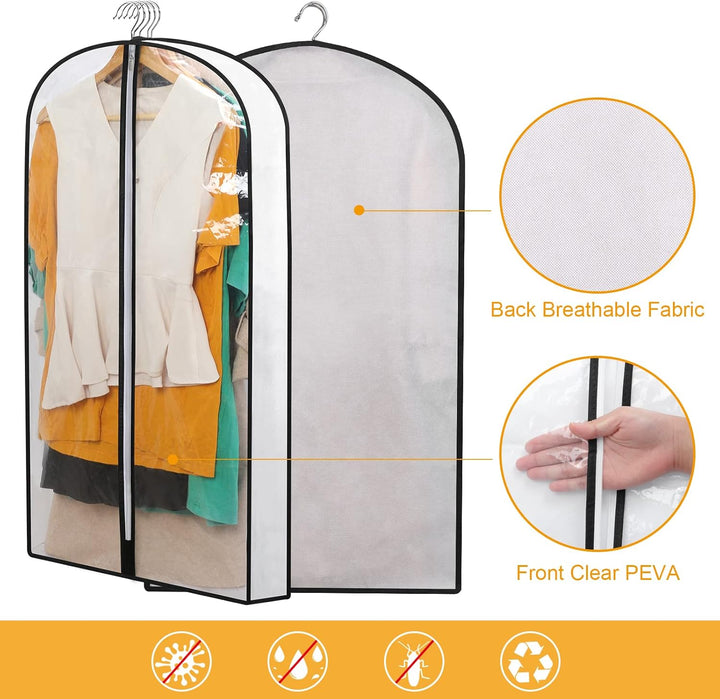 Lisslune | PEVA Garment Cover Set – 12-Pack Hanging Clothes Bags in 3 Sizes (Buy 1, Get 1 FREE)