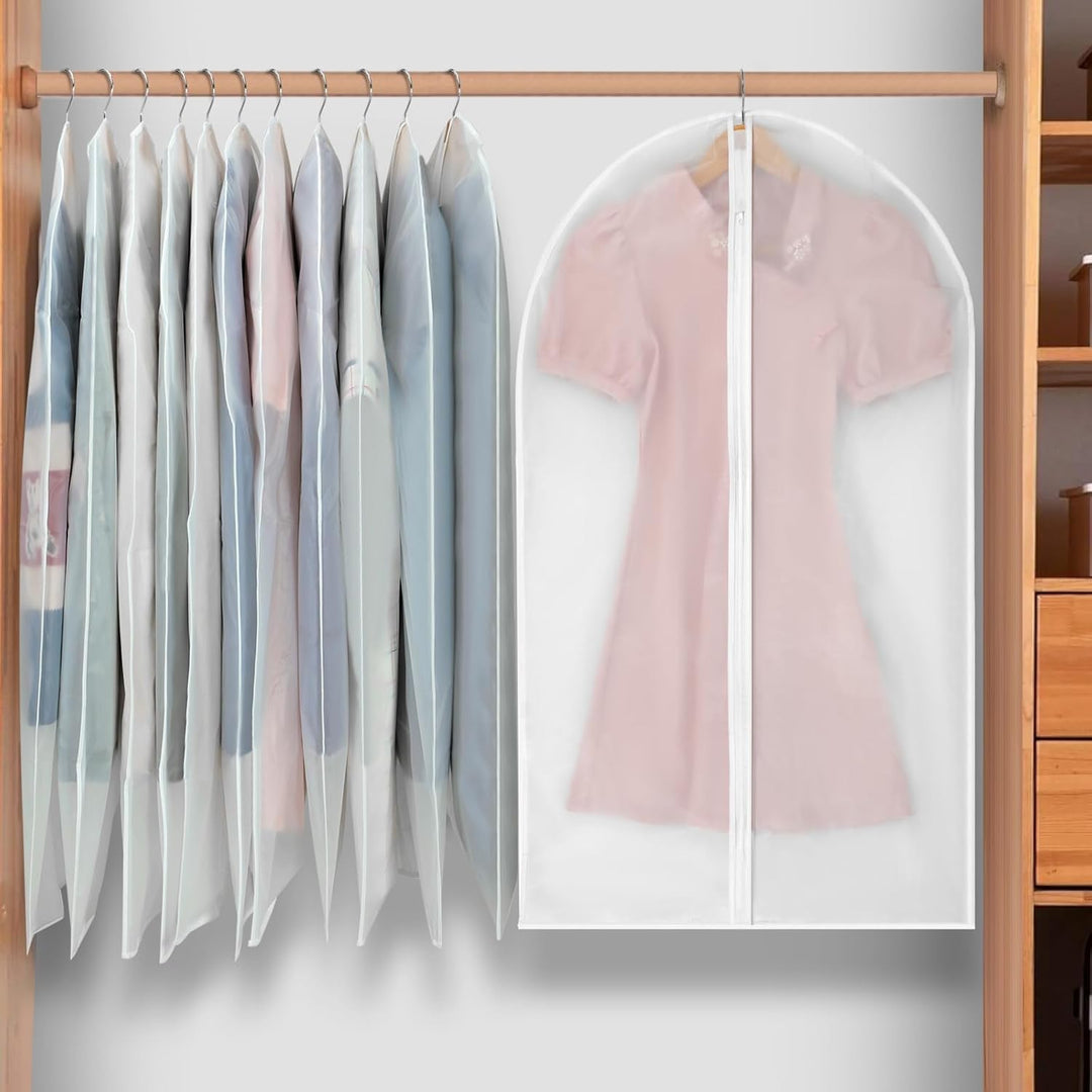 Lisslune | PEVA Garment Cover Set – 12-Pack Hanging Clothes Bags in 3 Sizes (Buy 1, Get 1 FREE)